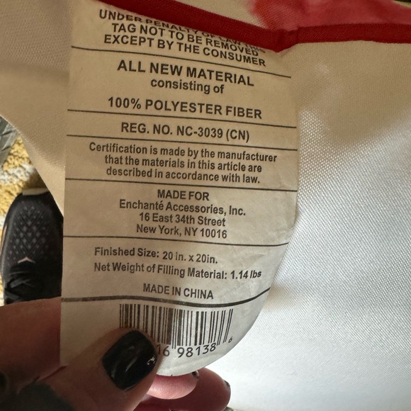 20 inch square outdoor watermelon pillow🍉 darling piping around edge-see photos - Picture 6 of 7